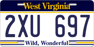 WV license plate 2XU697