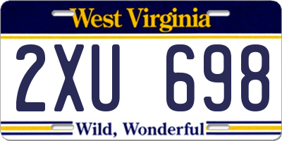 WV license plate 2XU698