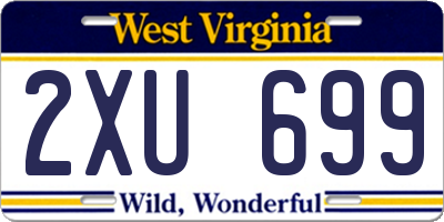 WV license plate 2XU699