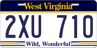 WV license plate 2XU710