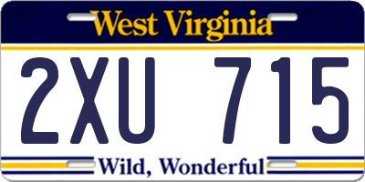 WV license plate 2XU715