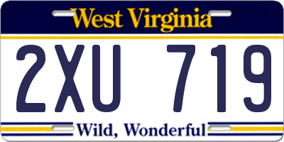 WV license plate 2XU719