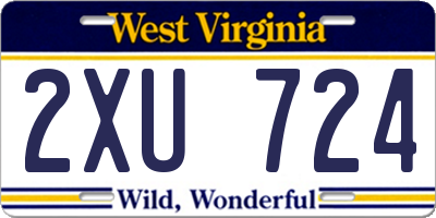 WV license plate 2XU724