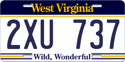 WV license plate 2XU737