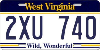 WV license plate 2XU740