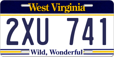 WV license plate 2XU741