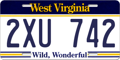 WV license plate 2XU742