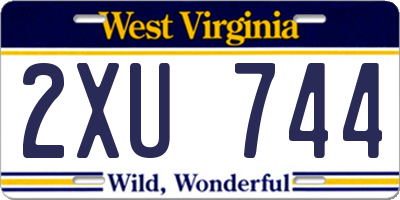 WV license plate 2XU744