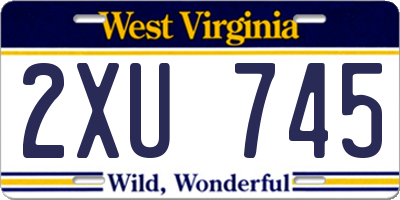 WV license plate 2XU745