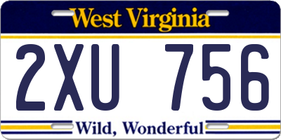 WV license plate 2XU756