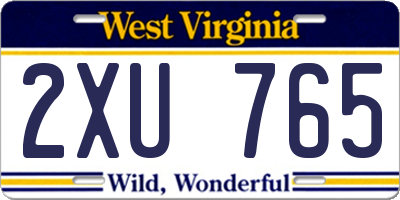 WV license plate 2XU765