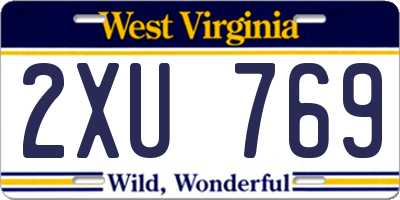 WV license plate 2XU769