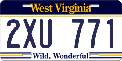 WV license plate 2XU771