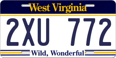 WV license plate 2XU772