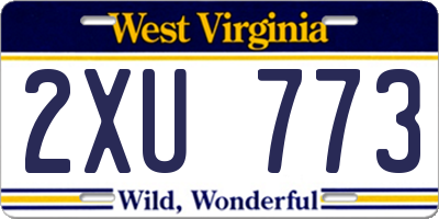 WV license plate 2XU773