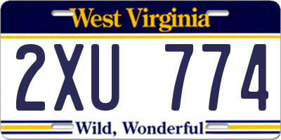 WV license plate 2XU774
