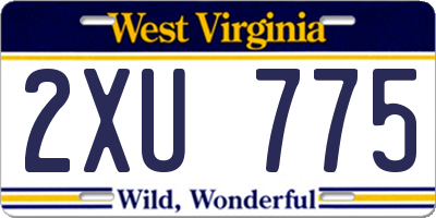 WV license plate 2XU775