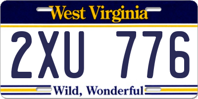 WV license plate 2XU776