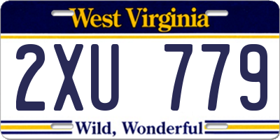 WV license plate 2XU779