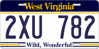 WV license plate 2XU782