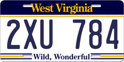 WV license plate 2XU784