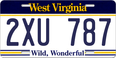 WV license plate 2XU787