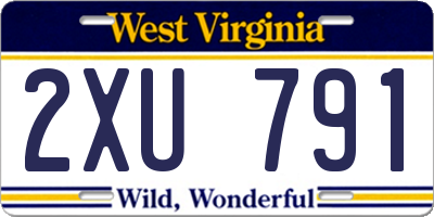 WV license plate 2XU791