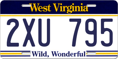 WV license plate 2XU795
