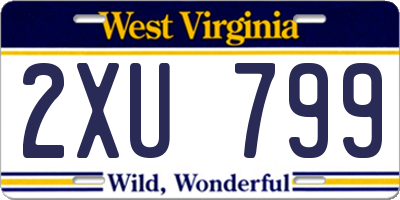 WV license plate 2XU799