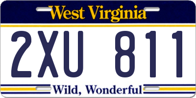 WV license plate 2XU811