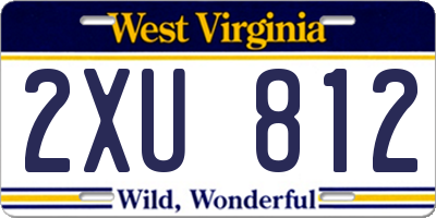 WV license plate 2XU812