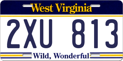 WV license plate 2XU813