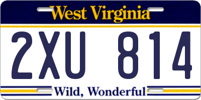 WV license plate 2XU814