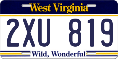 WV license plate 2XU819