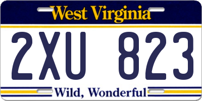 WV license plate 2XU823