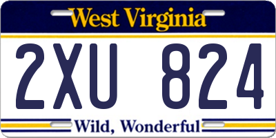 WV license plate 2XU824