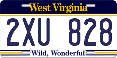 WV license plate 2XU828