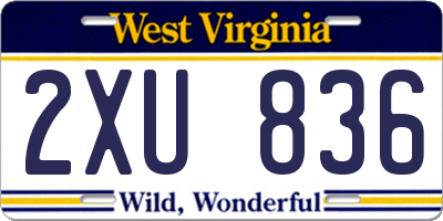 WV license plate 2XU836