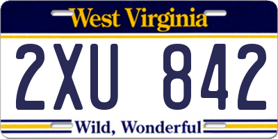 WV license plate 2XU842