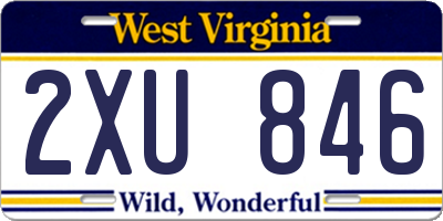 WV license plate 2XU846