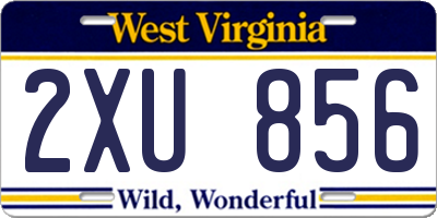 WV license plate 2XU856