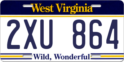 WV license plate 2XU864