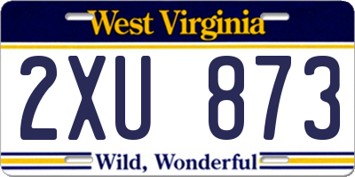 WV license plate 2XU873