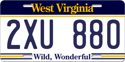 WV license plate 2XU880