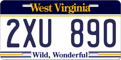 WV license plate 2XU890