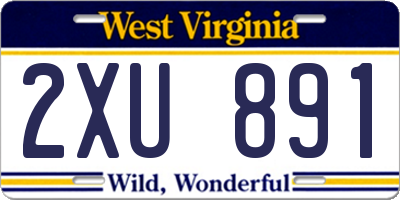 WV license plate 2XU891