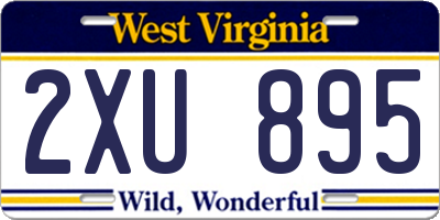 WV license plate 2XU895