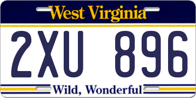 WV license plate 2XU896