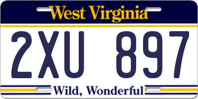 WV license plate 2XU897
