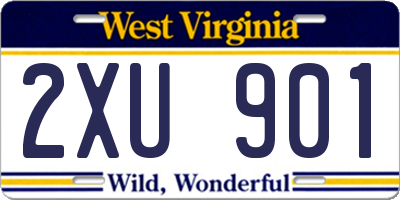 WV license plate 2XU901
